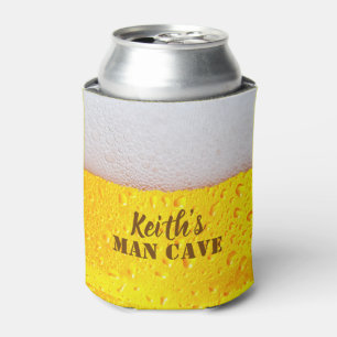 Frothy Golden Beer Bubbles Texture Man Cave Blikjeskoeler