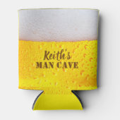 Frothy Golden Beer Bubbles Texture Man Cave Blikjeskoeler (Voorkant)
