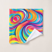 Frottes Abstraites vibrantes de couleur (Gant de toilette)