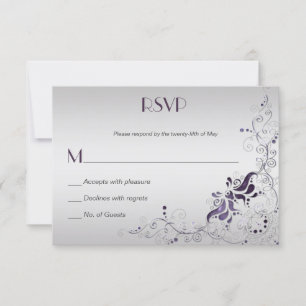 Frottes violettes ornées sur RSVP argent