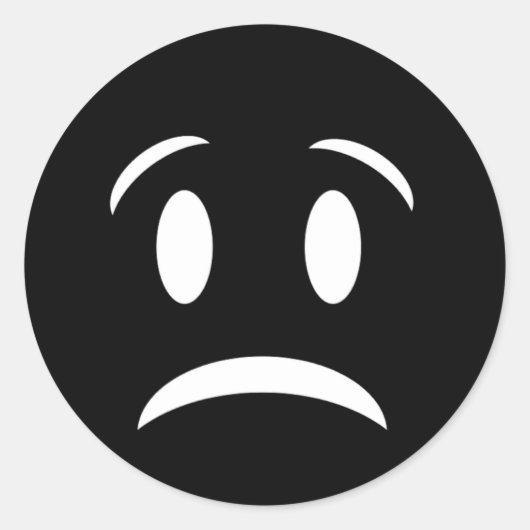 FROWNIE FACE RONDE STICKER (Voorkant)