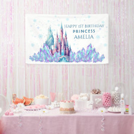 Frozen 1st Birthday Cartoon Castle First Birthday  Spandoek