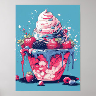Frozen Berry Delight Poster