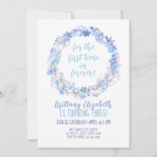 Frozen Birthday Invitation any Age Frozen Theme In (Devant)