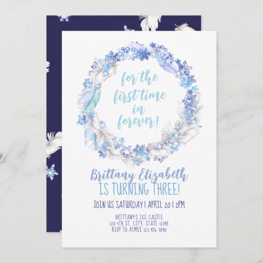 Frozen Birthday Invitation any Age Frozen Theme In (Devant / Derrière)