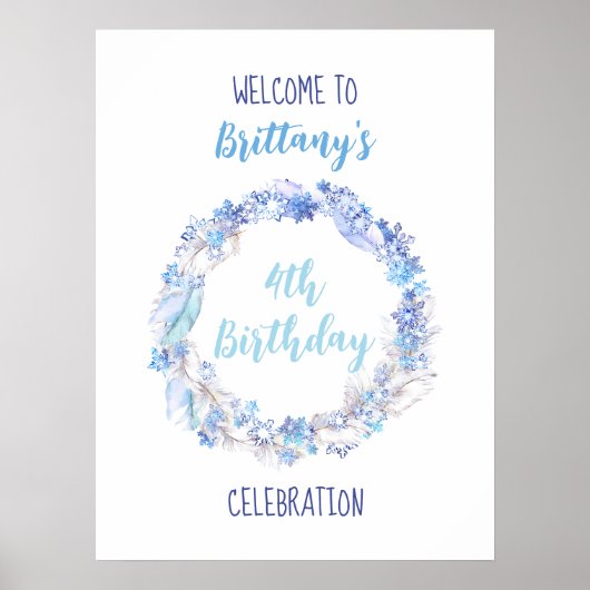 Frozen Birthday Welkom Poster (Voorkant)