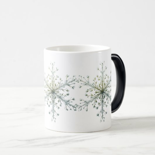 Frozen Bloom – Botanische Sneeuwvlok voor Magische Mok (Voorkant rechts)