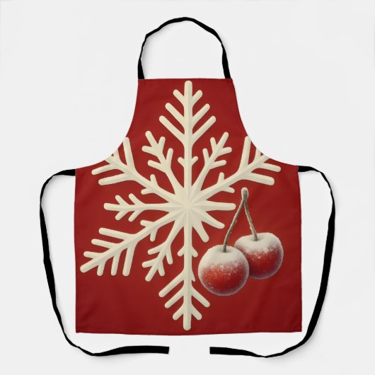 Frozen Cherry Snowflake – Winter Magic Design Schort (Voorkant)