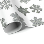 Frozen crystal frosty silver snowflakes cadeaupapier (Rol Hoek)