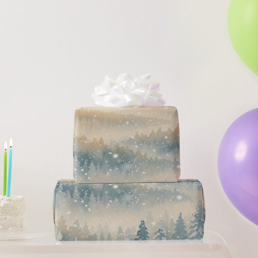 Frozen Dreams Snowy Landscape Cadeaupapier (Feestgeschenken)