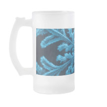 Frozen Elegance: ingewikkeld blauw sneeuwvlok ontw