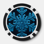 Frozen Elegance: ingewikkeld blauw sneeuwvlok ontw Poker Chips (Achterkant)