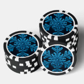 Frozen Elegance: ingewikkeld blauw sneeuwvlok ontw Poker Chips (Opstapeling)