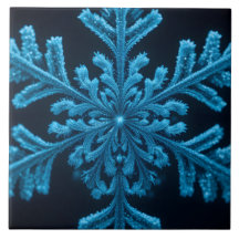Frozen Elegance: ingewikkeld blauw sneeuwvlok ontw