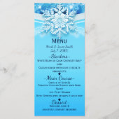 Frozen Ice Winter Wonderland Snowflake Party Menu (Voorkant)