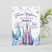 Frozen Kingdom Princess 1e verjaardagsfeestje Kaart (Staand voorkant)