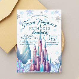 Frozen Kingdom Prinses 1e Verjaardagsfeestje Kaart
