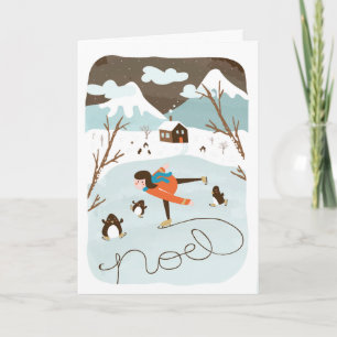 Frozen Lake Holiday Greeting Card Feestdagen Kaart