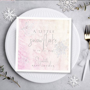 Frozen Little Snowflake Pink Baby shower Servet