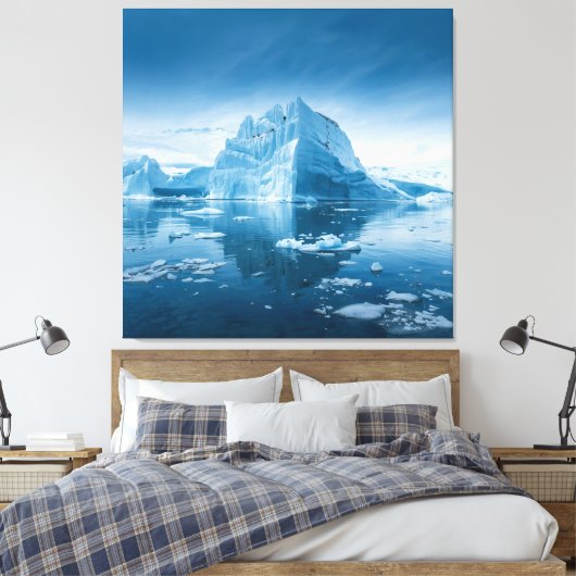 Frozen Majesty -  Arctische ijsbergscène Canvas Afdruk (Insitu (Slaapkamer))