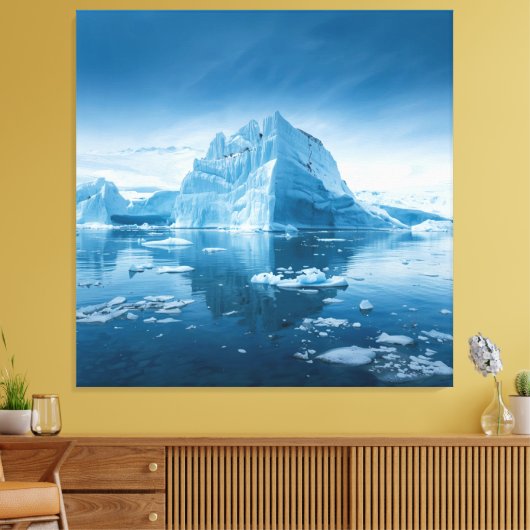 Frozen Majesty -  Arctische ijsbergscène Canvas Afdruk (Insitu (Woonkamer))
