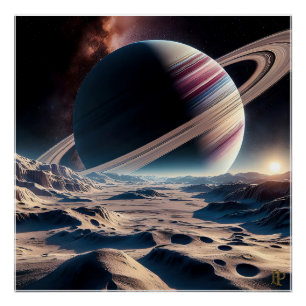 Frozen Moon van een Ringged Giant Perfect Poster