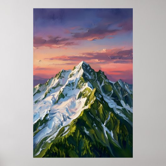 Frozen Mountain Nature Lover Wall Art Poster (Devant)