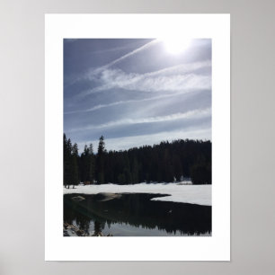 Frozen Reflectie Blauw Wit Kleur Fotografie Poster