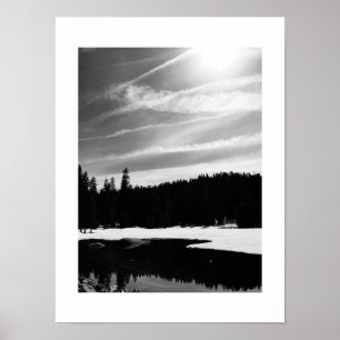 Frozen Reflectie Zwart-wit Fotografie Poster