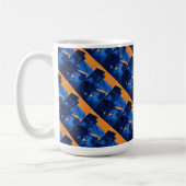 "Frozen Ridge 1 Blue on Orange Tiled" Mug Abstrait (Gauche)