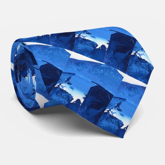 "Frozen Ridge #3" Cravate de conception abstraite (Roulé)