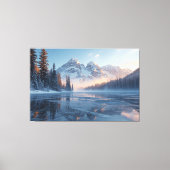 Frozen Serenity – Majestic Winter Lake Landscape Canvas Afdruk (Voorkant)