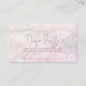 Frozen Silver Snowflake Pink Diaper Raffle Ticket Informatiekaartje (Voorkant)