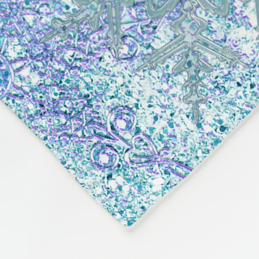 Frozen Snowflake Blauwgroen Blauwe Paarse Lavendel Fleece Deken (Hoek)