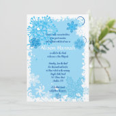 FROZEN SNOWFLAKES Bar Bat mitzvah Invitation (Debout devant)