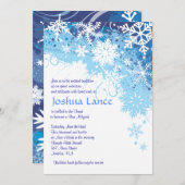 FROZEN SNOWFLAKES Bar Bat Mitzvah Uitnodiging (Voorkant / Achterkant)