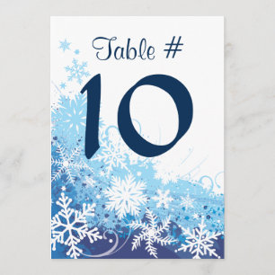 FROZEN SNOWFLAKS Bar Bat Mitzvah Table Number Kaart
