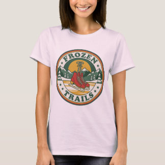 Frozen Trails T-shirt Vintage Schaatsen Kerstmis