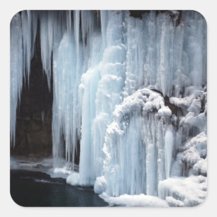 Frozen Waterval sticker. Vierkante Sticker