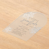 Frozen Winter Silver Snowflake Baby shower Acryl Uitnodigingen (Laagn)