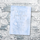 Frozen Winter Silver Snowflake Boy Baby shower Kaart