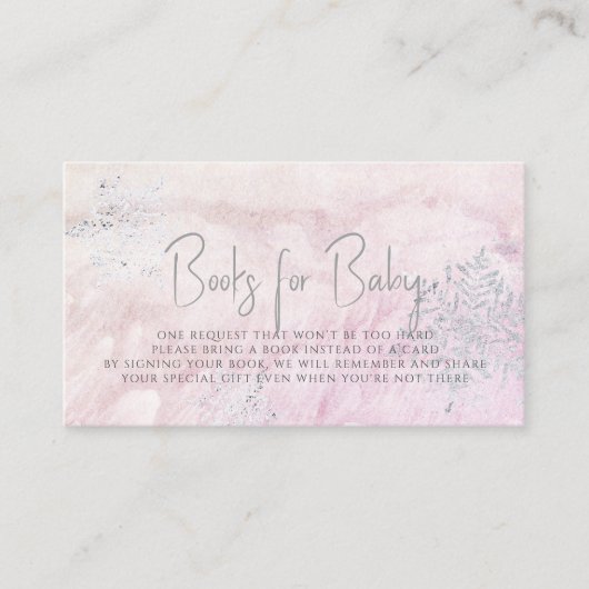 Frozen Winter Zilveren Sneeuwvlok Roze Boek Aanvra Informatiekaartje (Voorkant)