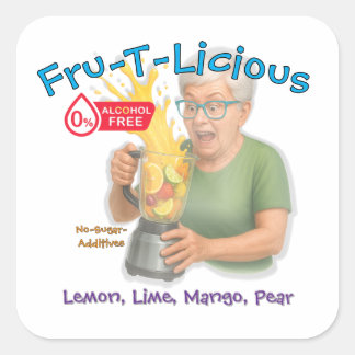 Fru-T-Lekkere Mocktail Vierkante Sticker