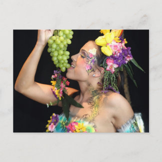 früchtchen, grapes, fruits, bodypainting, bodyart briefkaart