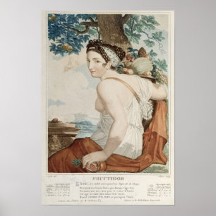 Fructidor twaalfde maand Republikeinse kalender Poster