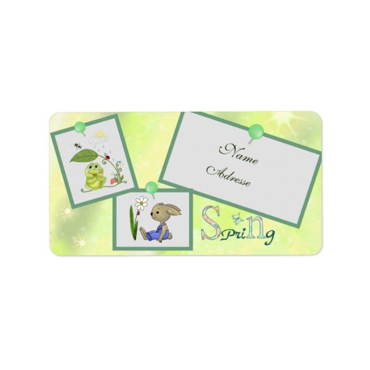 Frühling adressaufkleber etiket (Voorkant)