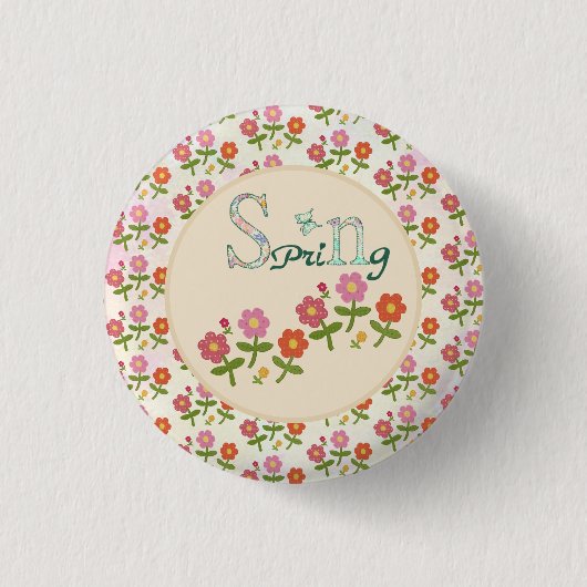 Frühling Runder  Ronde Button 3,2 Cm (Voorkant)