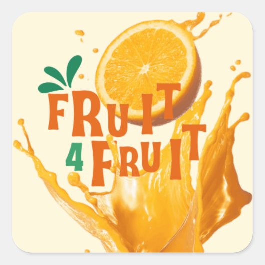 Fruit 4 Fruit Vierkante Sticker (Voorkant)