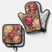 Fruit and Flowers Pot holder set (Voorkant / Achterkant)