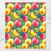 Fruit appel peer zomerse waterverf patroon wijn etiket (Enkel label)